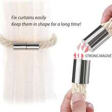 2pcs Thick Rope Curtain Tiebacks, Modern Home Decor, With Minimalist Magnetic Buckle Fasteners, Suitable For Bedroom And Living Room - Multiple Styles - View 5