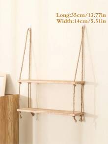 Bohemian Style 3-Tier Wall Shelf, Suitable For Displaying Indoor Plants, Books And Home Decor - Multicolor - View 11