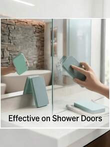 Glass Water Scale Magic Scrub Cleaning Brush, Household Bathroom Mirror Shower Room Tile Powerful Water Scale Water Stain Water Mark Removal Tool, Multi-Functional Window Glass Cleaning Tool - Glass Cleaning Tool - View 6