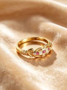 QIUCHU 1pc S925 Sterling Silver Musical Note Ring, Elegant Niche Design, High-End Elegant Daily Wear Ring For Women, Suitable For Daily, Dating, Party, And Perfect Holiday Gift. Silver Net Weight: 2.8g - Gold - View 8