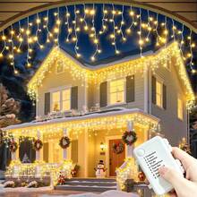 8-Function Battery Box Flashing Fairy Lights, Halloween Christmas Decoration, Indoor String Lights, Warm White/Colorful, Icicle String Lights, Christmas Tree Decoration, Curtain Decoration, Decorative Lights, 45/80/96/150 Lights - Battery-powered Fairy Lights - View 18