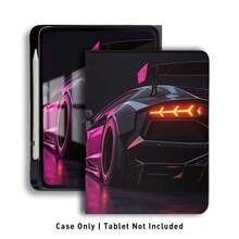 Sports Car UV Printed Flat Pattern, Magnetic Closure, Smart Sleep/Wake, Full Coverage Anti-Drop & Shockproof, Adjustable Stand Tablet Protective Case With Pen Slot, Compatible With Huawei / MatePad 11.5 2025 / MatePad SE 11 Inch Tablet Protective Case, Honor Tablet Protective Case / Honor 9 / 10 / X8A, Compatible With Redmi Pad SE 11 Inch (2023) / Pad 2 And Other Popular Brand Tablet Models, Compatible With Samsung Models - Style 38 - View 3