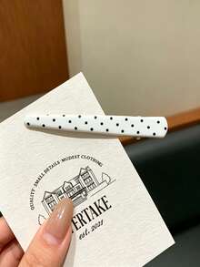 8pcs Minimalist Polka Dot Black & White Hair Clips, Side Bangs Alligator Hair Clips, Versatile Hair Accessories Suitable For Daily Wear - Multicolor - View 5