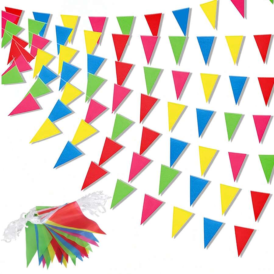 Banners & Pennants - 200M Hanging Triangular Bunting Flags - View 1