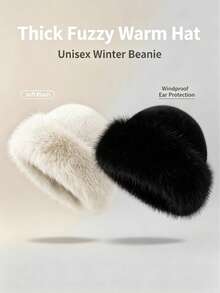 Topi Musim Dingin Mongolia Bulu Palsu Unisex, Topi Hangat Tahan Angin dan Tahan Dingin, Topi Pelindung Telinga Berbulu Gaya - Untuk Pemakaian Luar Ruangan Sehari-hari - A - View 5