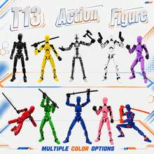 14 Different Colors DIY Multi-Joint Movable Figures With Various Accessories, 3D Robot Models, Creative Assembly Office Desk Decor, Collectible Display Models, Holiday Decorations, Perfect Gifts For Birthday, Easter, Halloween, Christmas (Assembly Required) - Multicolor - View 4