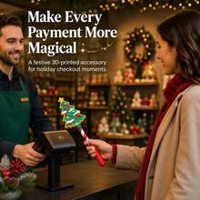 2/1pc Christmas Themed Tap-To-Pay Wand,Built-In Card Holder&Candy Cane Grip Contactless POS Payment Stick,Santa Claus & Christmas Tree Multiple Styles,Fun Holiday Checkout Experience,Multi-Use Photo Prop&Counter Decor,Ideal Christmas Holiday Gift - Multiple Styles - View 4