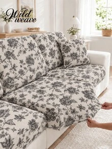 1pc Printed Milk Silk Sofa Cushion Cover, High Elasticity Removable Washable All-Season Sofa Protector, Suitable For Kitchen, Living Room, Bedroom, Balcony Garden And Multiple Occasions, Sold Individually Not Set - Multicolor - View 2