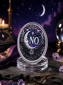 3D Embossed Sun Moon YES NO Coin Five-Pointed Star Sun Face Moon Face Mysterious Pocket Decision Challenge Coin Collectible Souvenir - Multicolor - View 5