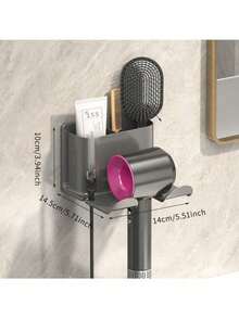 1pc Wall Mounted Hair Dryer & Phone Holder, Suction Cup Installation And Strong Adhesive, Easy Install Without Drilling. Suitable For Garden Layout, Soft Rubber Parts, Holiday Essentials, Exquisite Room Decor. - Multicolor - View 6