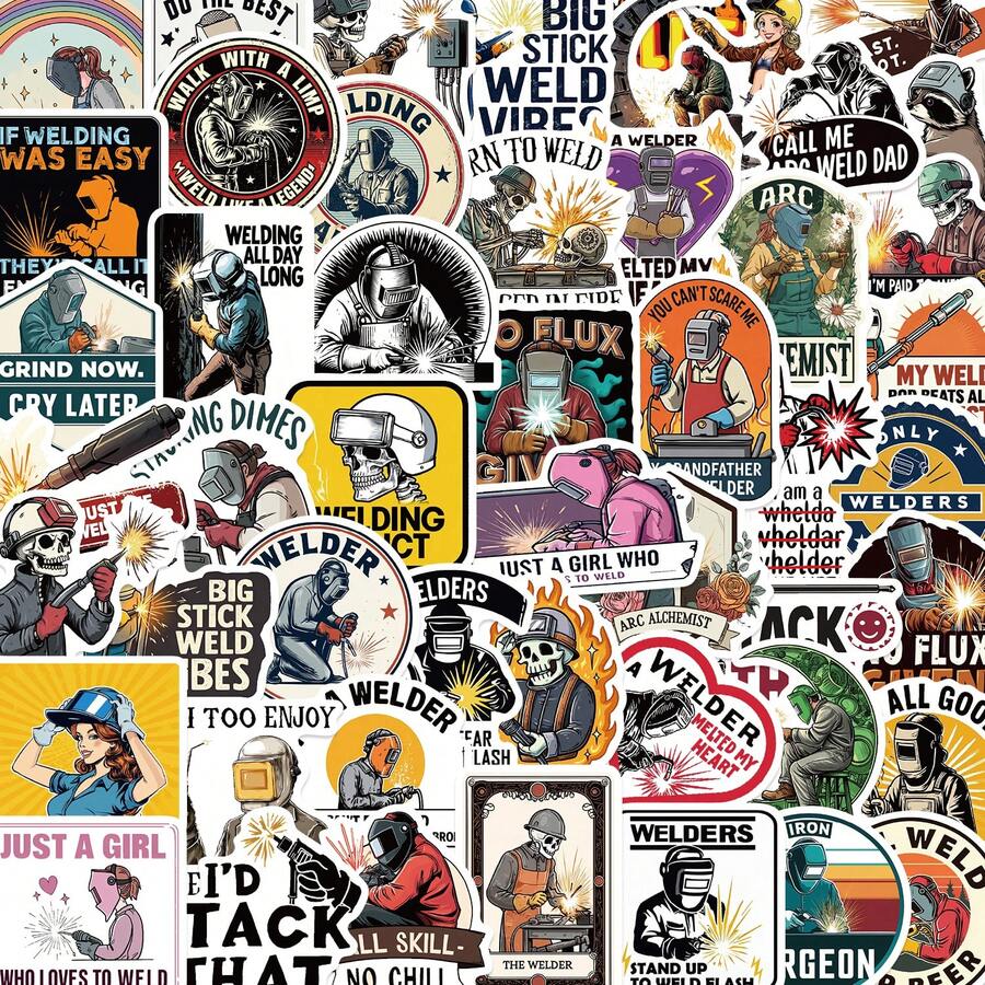 50pcs Super Electrician Creative Graffiti Stickers Suitable For Decorating Laptop Water Bottles, Phone, Computer Back To School Gift Stickers - 1 Set/50 PCS - View 1