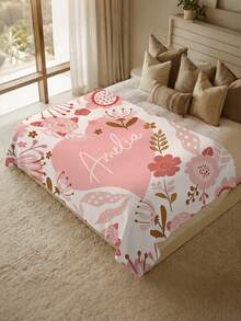 1pc Customized Name Bed Blanket, Personalized Bed Throw, Personalized Blanket, Cute Blanket, Best K Blanket, Comfortable Blanket, Home Gift, Birthday Gift, Christmas Gift, Personalized Gift, Gift For Son/Daughter, Gift For Friend - Style 2 - View 2