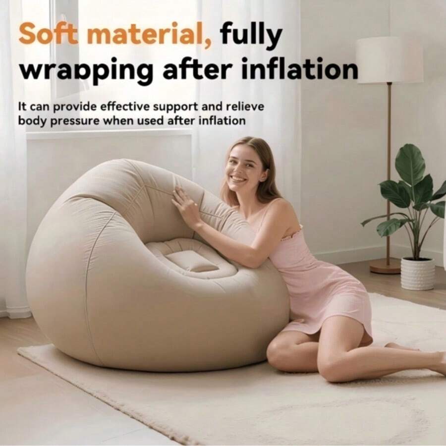 Inflatable Bean Bag Sofa Chair, Lazy Sofa - Indoor Outdoor Camping Portable Single Lounger, Perfect Holiday Gift,It Is A Part Of Your Warm Autumn And Winter Style And Christmas Decoration.