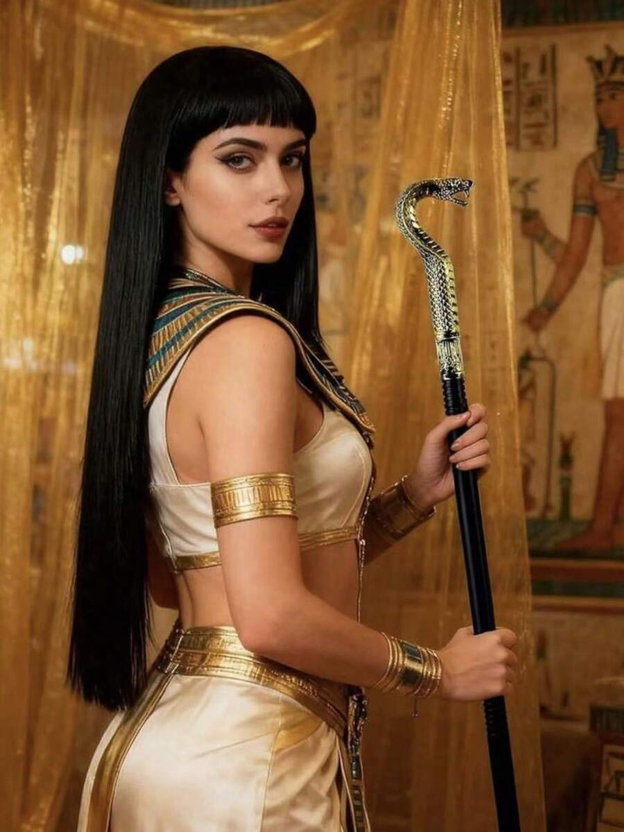 1 Spooktacular Creations Pharaoh Wand, Wizard Wand, Cobra Eye Wand, Costume Accessories, Egyptian Style, Halloween, Role Playing, Stage Performance - Multicolor - View 1