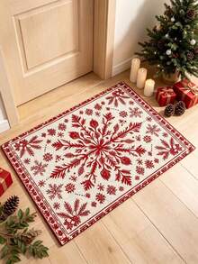 1 buah Karpet Mewah Motif Geometris Kepingan Salju Merah dan Putih, Keset Pintu, Karpet Kecil, Keset Selamat Datang, Karpet, Alas Lantai, Keset Pintu Luar Ruangan, Karpet Dapur, Dekorasi Rumah, Keset Pintu Depan, Karpet Area, Alas Luar Ruangan, Dekorasi Rumah, Karpet Area, Karpet Taman, Karpet yang Dapat Dicuci - Beraneka warna - View 3