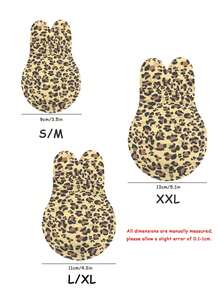 1 Pair Leopard Print Rabbit Ear Breast Lift Adhesive Pads, Self-Adhesive Invisible Bra Pads, Backless Strapless Invisible Breast Pads, Suitable For Dresses, Parties And Special Occasions, Lingerie, Adhesive Bras, Breast Tape, Travel Essentials, Strapless Bras - Upgraded Version - View 9