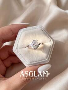 1pc Fashion Wavy Water Drop Shaped Ring, Suitable For Women's Daily Wear, Club, Formal Occasions And Holiday Gift - Torn Arm Water Droplet - View 3