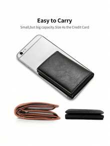 Men's Ultra-Thin RFID Wallet, Ultra-Thin Coin Wallet Card Holder, Aluminum Alloy Side Push Card Holder, ID Card And Driver's License Clip Suitable For - Multicolor - View 6