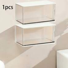 1pc Creative Wall-Mounted Rotating Closed Storage Box, Suitable For Dorm, Bathroom, No-Drill Rotating Storage Box, Ideal For Cotton Swabs, Hair Ties, Miscellaneous Small Accessories Organization And Storage - View 10