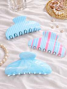 3pcs/1pc Hair Claw Clips Cute Clips For Thick Hair Large Pastel Matte Banana Clips, Non-Slip Strong Hold Jumbo Clips Women Hair Accessories - Multicolor - View 1