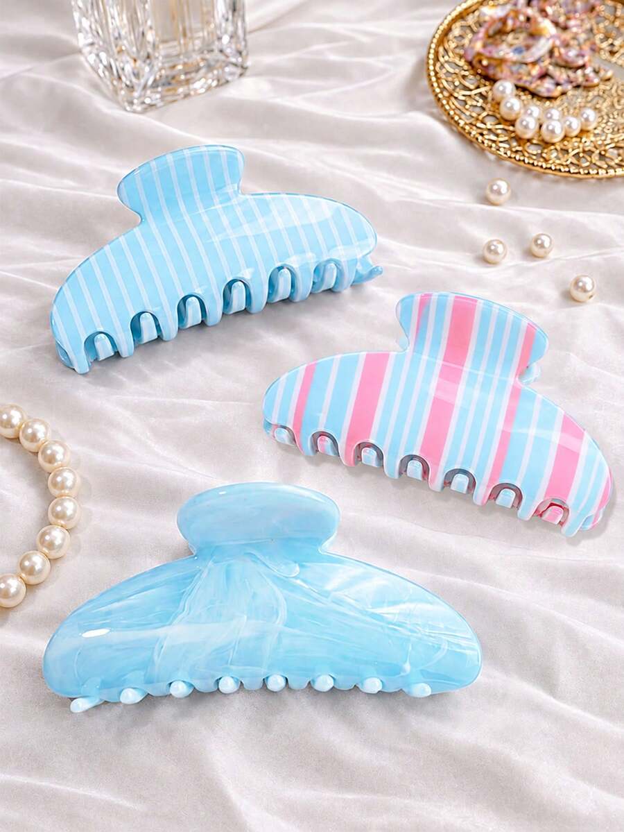 3pcs/1pc Hair Claw Clips Cute Clips For Thick Hair Large Pastel Matte Banana Clips, Non-Slip Strong Hold Jumbo Clips Women Hair Accessories - Multicolor - View 1