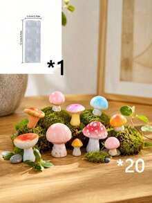 10/20pcs Random Color Multi-Color Mushroom Miniatures, Mushroom Decorative Ornaments, Garden Micro Landscape Gardening Decor, Potted Plant DIY Landscaping Accessories, Moss Tree Root Forest Landscape Decoration - Multicolor - View 9