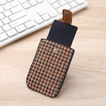 Pull-Out Multi-Slot Card Holder, Ultra-Thin Compact Large Capacity Card Sleeve, Luxury Houndstooth Women's Portable Card Holder, Can Store ID Card And Bank Card - Multicolor - View 6