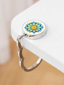 1pc Mandala Pattern Bag Hook, Multi-Color Metal Folding Table Edge Bag Holder, Portable Desk Bag Hanger For Students Backpack, Sturdy Space-Saving Door Wall Hook Organizer For Bags, Hats, Umbrellas, Dorm, Office, Kitchen, Graduation Gift - Multicolor - View 8