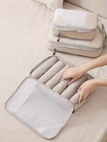 Travel Compression Storage Bag Set (3pcs), Portable Luggage Organizer Storage Bag, Large Capacity Space-Saving Travel Suitcase Clothing And Underwear Storage Bag - Multicolor - View 5
