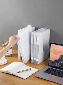 1/2/4pcs Transparent A4 File Storage Box, Desktop Vertical Classification Archive Box, Dustproof & Moisture-Proof Document Organizer, Student Exam Paper Office Receipt File Sorting, Neat Storage Helper - Clear - View 6