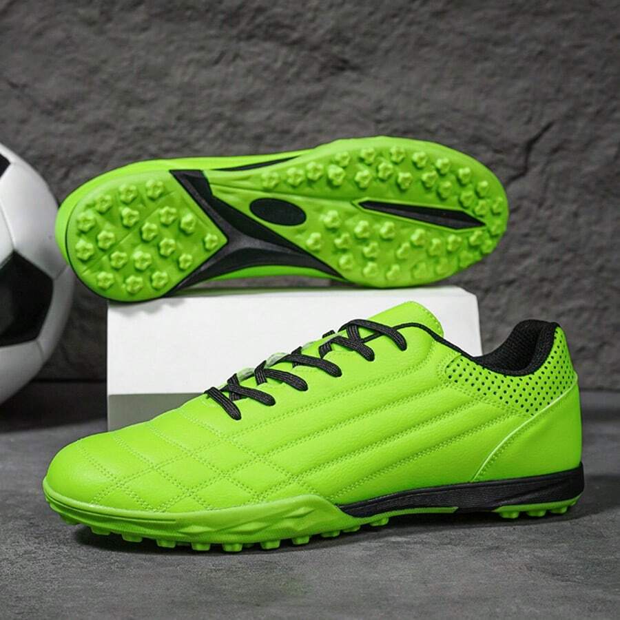 Football Shoes With Studs Design, Upper Featuring Multiple Color Combinations With Vibrant Prints, Sole With Evenly Distributed Studs Suitable For Natural Grass Or Artificial Turf Football Matches Or Training - Green - View 1