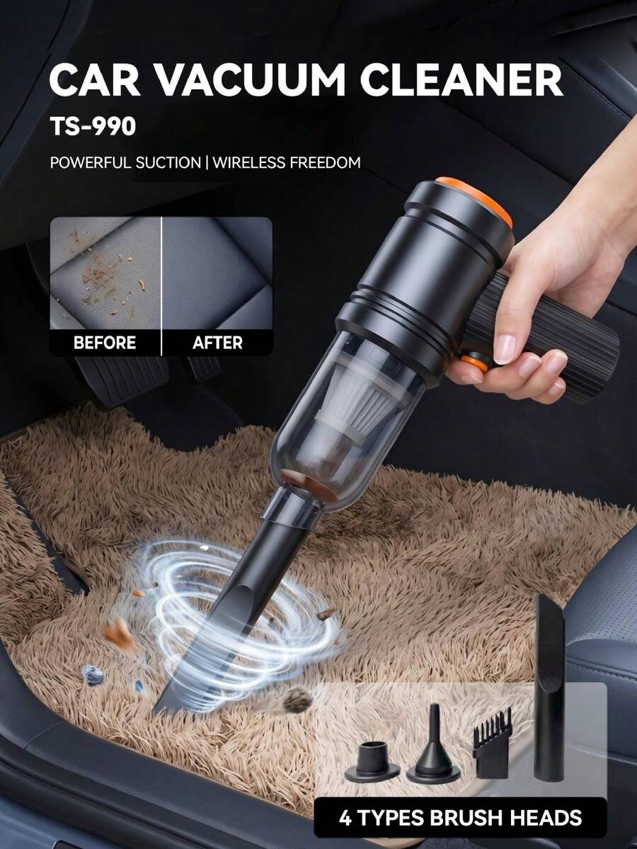 High Power Wireless Vacuum Cleaner (USB Charging; Suitable For Home And Car Use; Handheld Design; Strong Suction; Dual Function Vacuum And Blower; Built-In 2*1200mAh Battery) - High-end Vacuum Cleaners - View 1