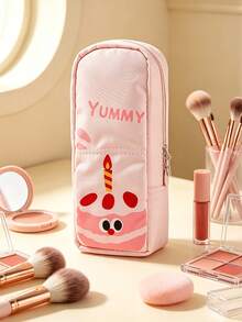 1pc Rectangular Makeup Bag, Soft Fabric With Zipper Closure, Multi-Pocket Design For Makeup Brush Storage, Portable Toiletry Bag, Holiday Essential, Travel Essential, Suitable For Home, Travel And Daily Makeup Use - Multiple Colors and Styles - View 13