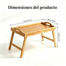 Multifunctional Foldable Bamboo Wood Table With Legs, Compact Dining Table, Small Window Table, Portable Table For Outdoor Use - Ginger - View 8