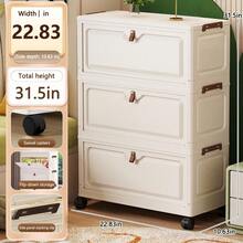 Multi-Size Flip-Top No-Assembly Folding Storage Cabinet, Home Organizer Cabinet For Living Room, Snack, Toy And Miscellaneous Storage - White - View 20