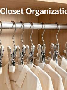 مشابك خطاف مقاومة للخدش، مشابك غسيل مقاومة للصدأ، مناسبة للمناشف والجوارب والملابس الداخلية، اكسسوارات تخزين منزلية - متعدد الألوان - مشاهدة 8
