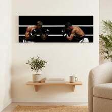 1PC Boxing Match Decorative Poster, Self-Adhesive Paper, Polypropylene Material, Two Boxers On A Dimly Lit Boxing Ring, Sports Theme Wall Decor, Gym Decoration - Multicolor - View 5