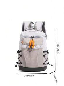 Color‑Block Small Hiking Backpack, Water‑Resistant Ripstop Outdoor Daypack With Mesh Side Pockets Unisex Travel Rucksack For Camping Climbing Sports - Multicolor - View 9