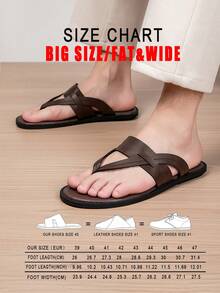 Solid Color Cross Strap Summer Men's Beach Flip Flops, Printed Outdoor Fashion Casual Beach Vacation Style - Brown - View 9