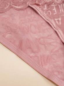 5pcs European & American Style Lace Patchwork Letter Print Comfortable Breathable Women's Triangle Panties - Multicolor - View 4