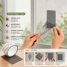 3PCS 157.48-Inch Long Mosquito Net Repair Tape(2rolls Of Tape+1pc Of Random Color Scissors) -Suitable For Repairing Damaged Windows And Curtains In Dormitories As Well As Waterproof NetPatchesForDoorsWindowsAndScreens-Self-AdhesiveWindowRepairNetTape - 3-piece Set = (2 Rolls Of Grey Tape + 1 Pair Of Scissors In Random Color) - View 3