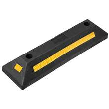 2PCS Heavy-Duty Rubber Parking Block, 52CM, With Reflective Stripes, Heavy-Duty, Including Screws And Anchors, Very Suitable For Cars, Trucks, RVs, Trailers, And Garages, The Best Roadside Parking Block - 4 Pieces - View 1