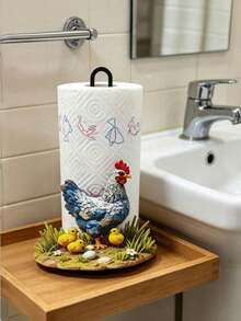 Tempat Tisu Meja Bergaya Pedesaan Terlaris Lintas Batas, Dudukan Akrilik Cetak Datar 2D dengan Alas Kayu Kokoh, Cocok untuk Dapur, Ruang Tamu, dan Dekorasi Meja Saat Liburan - View 3