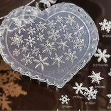 Christmas Heart Snowflake Silicone Mold With Dense Snowflake Pattern, Whole Plate Contains Over 10 Types Of Fine Snow Crystals, Single Use Or Collage Can Be Flexibly Combined, Snowflake Branches Radiate Outward Without Clumping, Transparent Gel Body With Subtle Glossy Finish And Soft Touch, Suitable For Christmas First Snow Nail Art Gift For Best Friend, Can Be Layered With Ice Blue Fine Glitter Powder To Create Falling Snow Effect - Multicolor - View 9