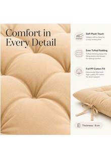Extended Patio Chaise Lounge Cushion, Filled With PP, Skin-Friendly Fabric, Patio Chair Cushion, Dining Chair Cushion, Thickened Version 112*45cm, With Strap Design For Secure Fastening, Available In Multiple Colors - 1PC - View 6