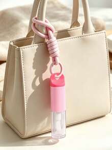 Cute Cherry Santa Claus Lanyard Pendant Lip Gloss Tube Keychain, Refillable Empty Lip Balm Container, Bag Charm, Sample Storage, Travel Organizer - Multicolor - View 4