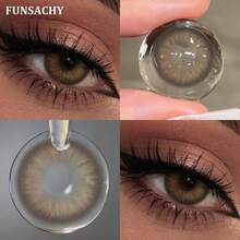 FUNSACHY DUBLIN 系列棕色隱形眼鏡，自然柔軟年拋隱形眼鏡 - FSC-都柏林-棕色 - 查看 1