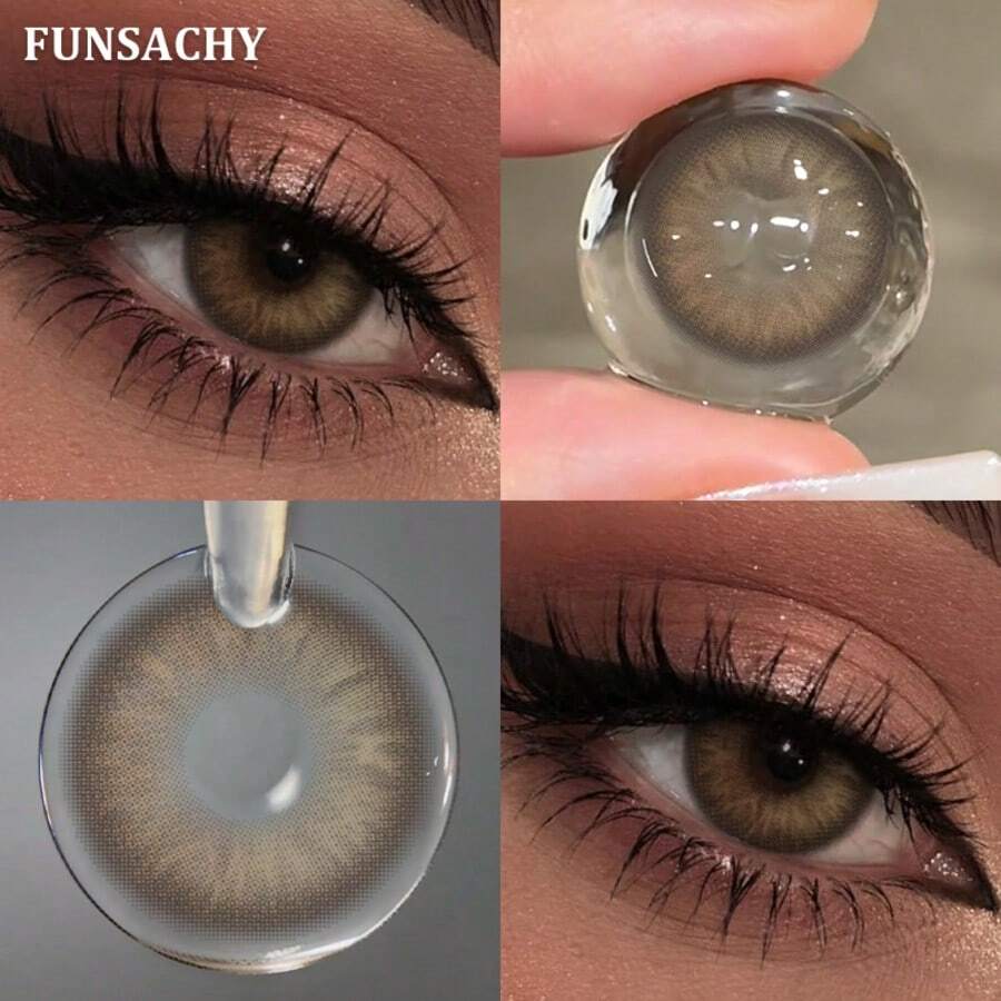 FUNSACHY DUBLIN 系列棕色隱形眼鏡,自然柔軟年拋隱形眼鏡 - FSC-都柏林-棕色 - 查看 1