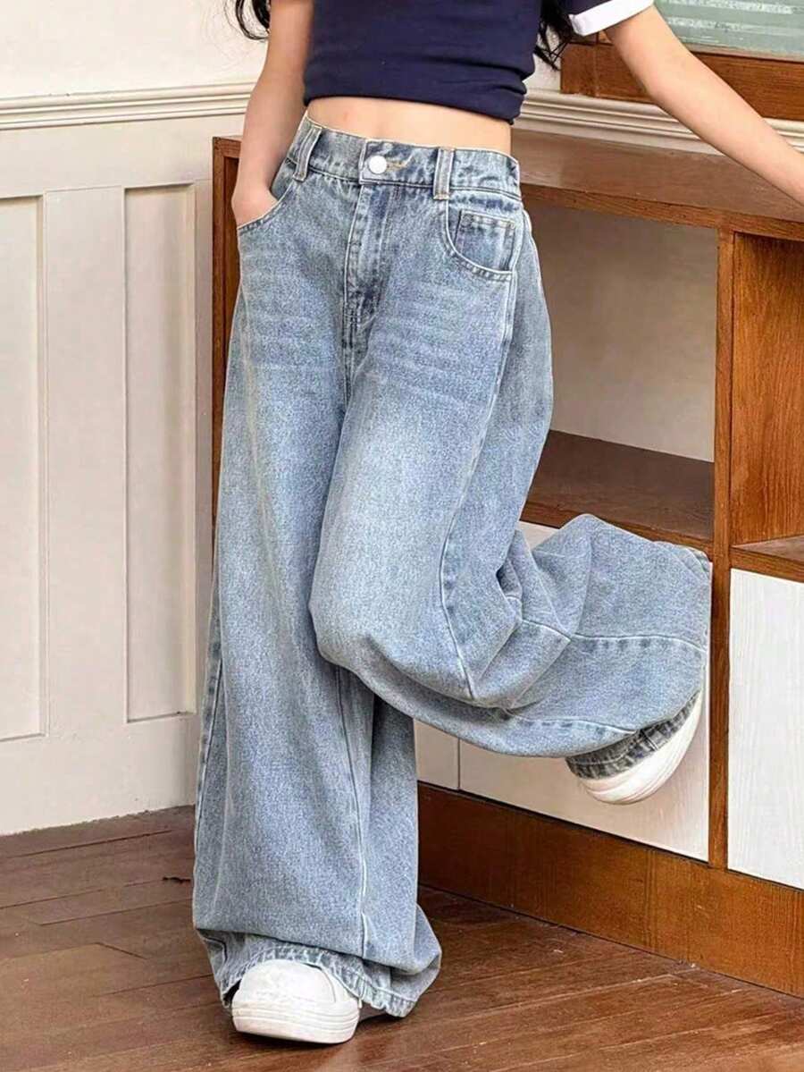 Quần jean denim xuân cho trẻ tập đi, phong cách thời trang mới - Màu xanh lam - Xem 1