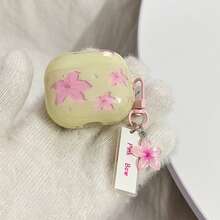 Fashion Creative Cream Yellow Lily Flower Pendant Earphone Case Compatible With AirPods 5 New Pro 3 Protective Cover Pro 2/Pro Cute Apple 4 Minimalist 3 Personalized 1/2 Generation Women Earphone Case Protective Cover Spring/Summer Earphone Case/Birthday Gift/Holiday Gift - Light Yellow - View 5